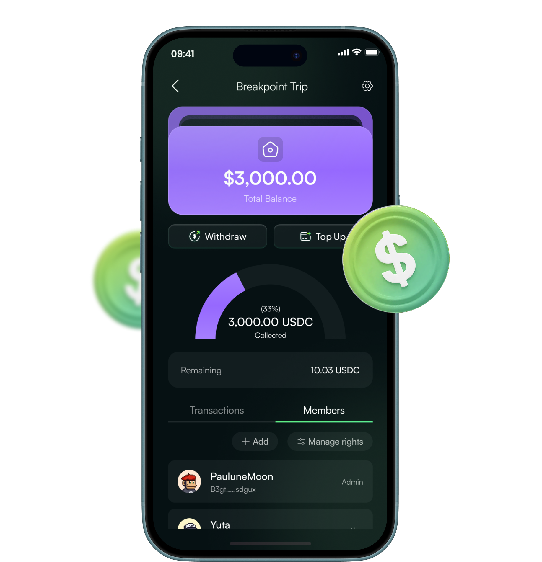 WeSplit shared wallets